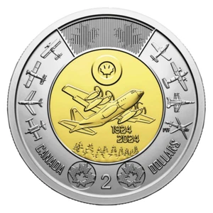 🇨🇦 Canada $2 Dollars Toonie Coin, RCAF Royal Canadian Air Force, NoColor, 2024 - Bild 1 von 2