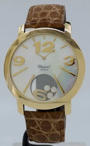 Chopard 20/7449 18k Yellow Gold 40mm MOP Dial Floating Diamonds Happy Time - Picture 1 of 7