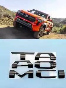 Gloss Black Tailgate raised letters compatible with TOYOTA TACOMA 24 25 - Foto 1 di 7