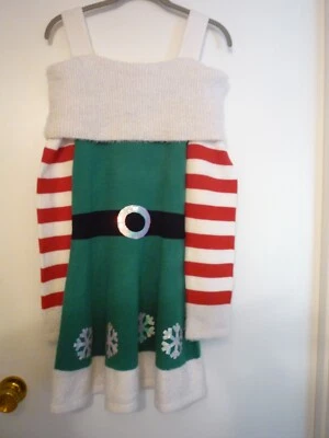 Эльф платье для взрослых 4/6 костюм Рождество вязаный--санта помощник - Изображение 1 из 4