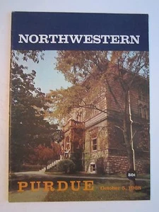 1968 NORTHWESTERN VS PURDUE PROGRAMA DE JUEGOS DE FÚTBOL AMERICANO UNIVERSITARIO - CAJA C - Imagen 1 de 7