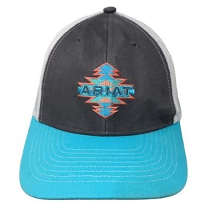 Ariat Boy's Snapback Mesh Back Hat Black Turquoise OSFM Embroidered Western Logo - Picture 1 of 8