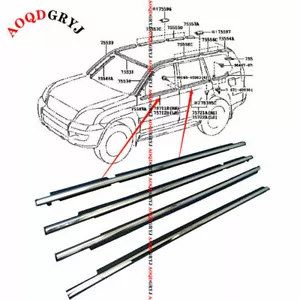 For Prado FJ/LC120 GX470 2003-2009 Quarter & Door Belt Moulding W/ Chrome Strips - Bild 1 von 5