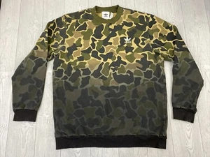 ADIDAS men's Large dip dye fade camo sweatshirt skate street logo sewn - Picture 1 of 7