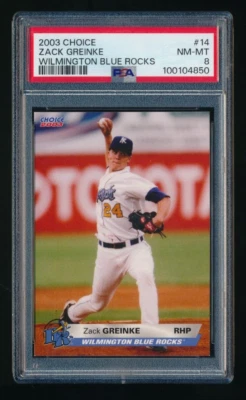 2003 Choice Wilmington Blue Rocks #14 Zack Greinke xrc PSA 8 - Image 1 of 2