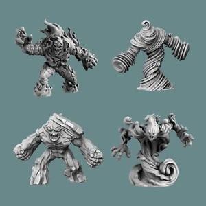 NEXT LEVEL MINIATURES Dragon's Hoard Vol 1: 4x ELEMENTAL Minis w/Bases NEW! - Picture 1 of 5