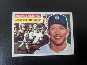 2007 Topps 1956 Topps Mickey Mantle #7 White Game-Used Jersey Relic #MMR-56 S11