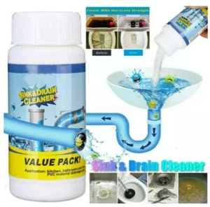 Fast Drain Remover Hot Sink Pipe Dredge Bomb Toilet Bath Quick Foaming Cleaner - Picture 1 of 23