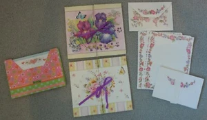 Lote De Colección De 4 Juegos De Papelería Estuche Floral Co Iris Mariposa Precioso - Imagen 1 de 14