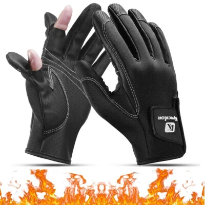 Fishing Gloves Touchscreen 2 Cut Fingers Warm Gloves Cold Weather for Men Women - Image 1 of 4