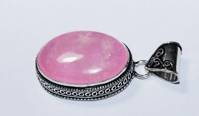 Pink Rainbow Oval Shape Gemstone Handmade Pendant Jewelry Size 2 inches - Image 1 of 4