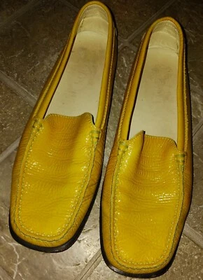Vintage TOD'S Yellow LEATHER Animal Print MEN'S SHOES 8M  - Image 1 of 4