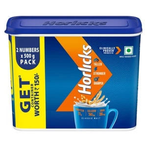 Bebida de salud y nutrición Horlicks para niños, combo de 2x500 g | malta clásica para envío - Imagen 1 de 7