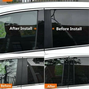 6PCS For Jeep Grand Cherokee 2011-2021 Black Pillar Post Door Trim Cover Decal - Foto 1 di 16