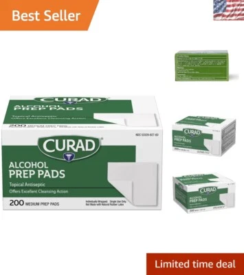 Toallitas alcohólicas gruesas de calidad hospitalaria - 2 capas, 200 unidades para el cuidado de la piel y superficies Foto 1 de 4