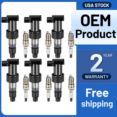 6X Ignition Coils & Spark Plugs Pack for 2003-08 Jaguar X-Type S-Type 3.0L UF435 Foto 1 de 4