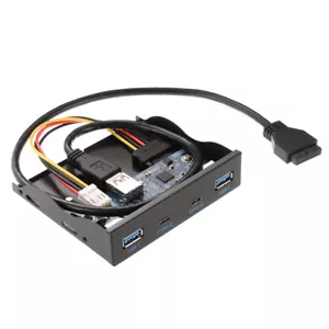 2 USB3.1 Type-C+ 2 USB 3.0 A Hub to 20Pin Header 3.5'' Front Panel Bracket Drive - Picture 1 of 8