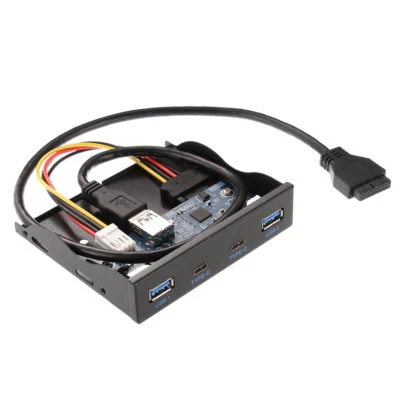 2 USB3.1 Type-C+ 2 USB 3.0 A Hub to 20Pin Header 3.5'' Front Panel Bracket Drive - Image 1 of 4