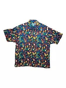 Big Dogs Shirt Men 2XL Short Sleeve Button Up Allover Print Chili Dog Pepper - Picture 1 of 4
