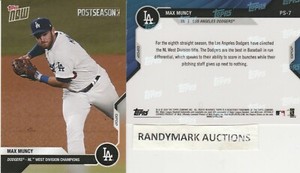 Max Muncy DODGERS 2020 TOPPS NOW POSTSEASON NL WEST CHAMPIONS PS-7 SP 638