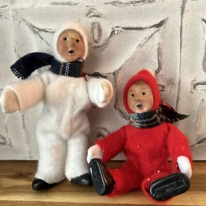 2 bambini vintage 1992 RARI Byers Choice The Carolers bambino in tute da neve - Foto 1 di 5