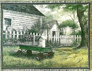 Pure Country Weavers Tapestry Throw Blanket 'Antique Wagon' Humphries Excellent! - Bild 1 von 10