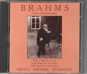 BRAHMS VIOLIN SONATA N 2 VIOLA SONATA N 2 CELLO SONATA N 1 HEIFETZ PRIMROSE CD - Imagen 1 de 2