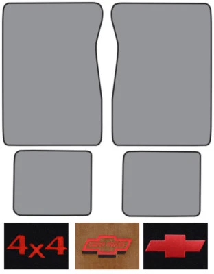 1976-1980 Chevrolet C20 Crew Cab Cutpile Carpet Logo Floor Mat 4pc - Image 1 of 2