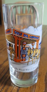 One GULF OIL Clear Iced Tea Glass In Near Mint Condition 6 1/4" Tall 2 7/8" Dia. - Picture 1 of 4