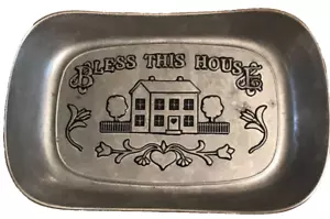 Bandeja para servir pan de peltre Bendice esta casa 9,5 pulgadas x 6,5 pulgadas Wilton Armetale - Imagen 1 de 6