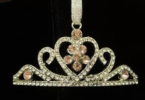 PRINCESA Bailarina Cuentos de Hadas ROSA Cristal Joyería TIARA CORONA Adorno - Imagen 1 de 6