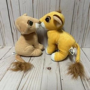 Vintage Mattel Disney Der König der Löwen küsst Simba & Nala Jungtier Plüsch Magnet Nase - Bild 1 von 16