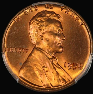 1958 P LINCOLN WEIZEN CENT PENNY PCGS MS 65 UNC MS65. MÜNZE ZERTIFIKAT 55493923 GETÖNT - Bild 1 von 4