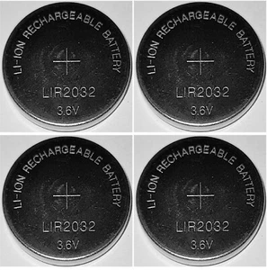 4 x LIR2032 Li-Ion Rechargeable 3,6V Akku Knopfzelle CR2032 wiederaufladbar Eun - Bild 1 von 1