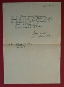 1945 BAUHAUS - Peter KELER - Autograph - Bild 1 von 1