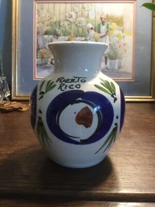 Vintage Los Bohios Puerto Rico Studio Kunst Keramik Vase 7 Zoll hoch - Bild 1 von 4