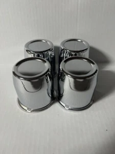4 PLAIN CHROME 5 LUG STEEL/ALUMINUM WHEEL OR TRAILER CENTER CAPS 3.17" - Picture 1 of 5
