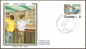 Canada # 637 "LETTER CARRIERS " Brand New 1974 Colorano Silk Cachet - Picture 1 of 2