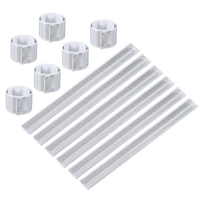 20 peças pulseiras reflexivas tapa, pulseira refletora pulseira de pressão prata - Imagem 1 de 4