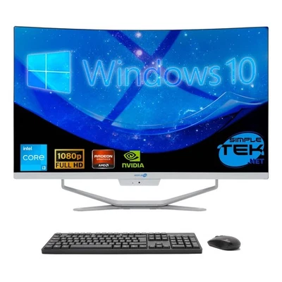 All in One 27" FHD Curved i3 6th Gen RAM 8 GB SSD 240 GB Win 10 Desktop Computer - Image 1 of 4