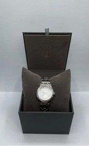 BULOVA 30mm WR Silver Tone Ladies' Stainless Steel 5 1/2" Watch, NIB - Picture 1 of 6