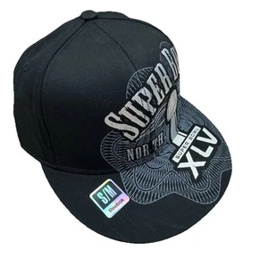 NFL Super Bowl XLV Mütze Team Reebok S/M Flex Fit Schwarz Silber North Texas Cap Neu - Bild 1 von 5