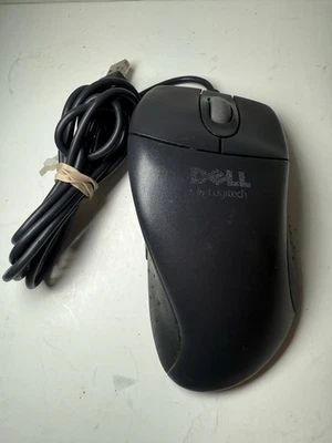 Dell Logitech M-BA47 Ergonomic Wired Scroll Wheel Black Mouse USB Tested Works - Image 1 of 4