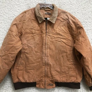 Chaqueta Brazos Extra Grande Adulto Marrón Aislado Bombardero Lona Ropa de Trabajo Para Hombres XL - Imagen 1 de 17