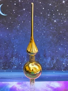 Vintage Gold glass Christmas Tree Topper Finial 11.5" - Picture 1 of 7