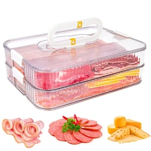 Deli Meat Container for Fridge, Lunch Meat Container for Refrigerator, Food S... - Picture 1 of 7