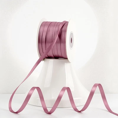 Rose Satin Ribbon 1/4 Inch Lux Satin Double Sided 100 Yards Thin Rosy Mauve Ribb - Изображение 1 из 4