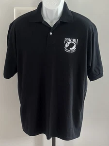 Polo POW*MIA S/S Diseño Bordado 50/50 Algodón Mezcla Poli Para Hombres Talla M - Imagen 1 de 5