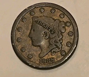 Centavo grande cabeza corona 1838  - Imagen 1 de 6