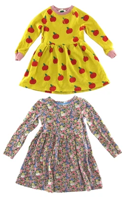 2 Boden Yellow Red Apple 5-6 Pink Floral Rabbit Size 7-8 Long Sleeve Dresses - Image 1 of 4
